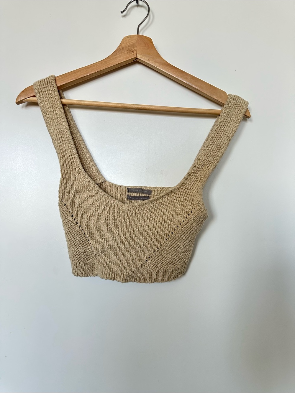 Urban Outfitters Oatmeal Knit Cropped Tank Top Y2K Boho